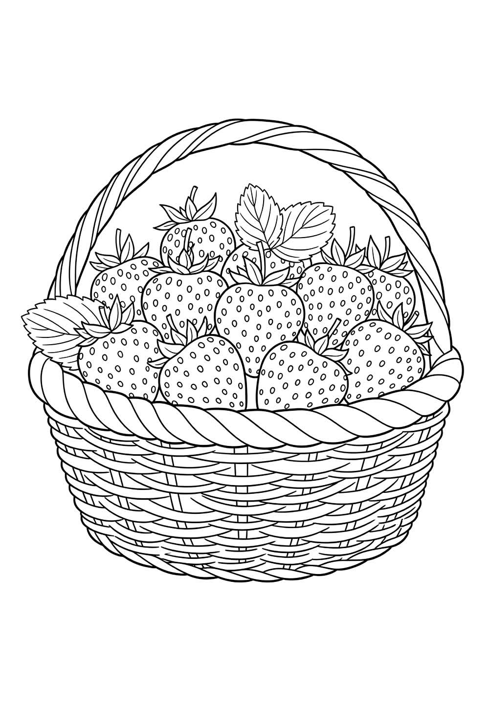 Desenhos de Morangos em Cesta