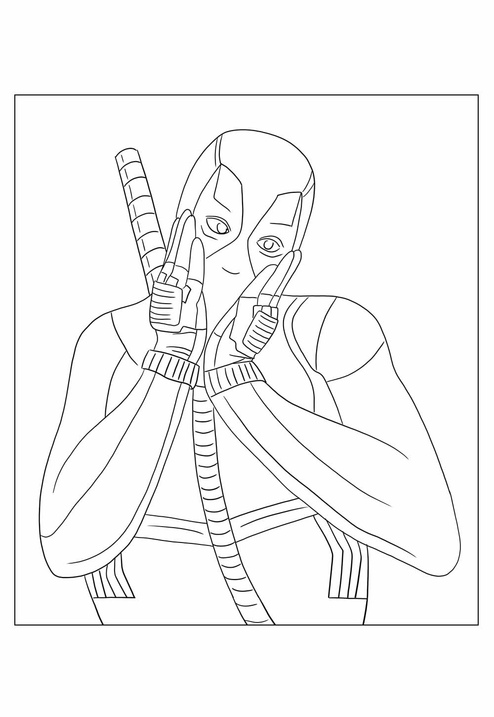Desenho do Deadpool para colorir