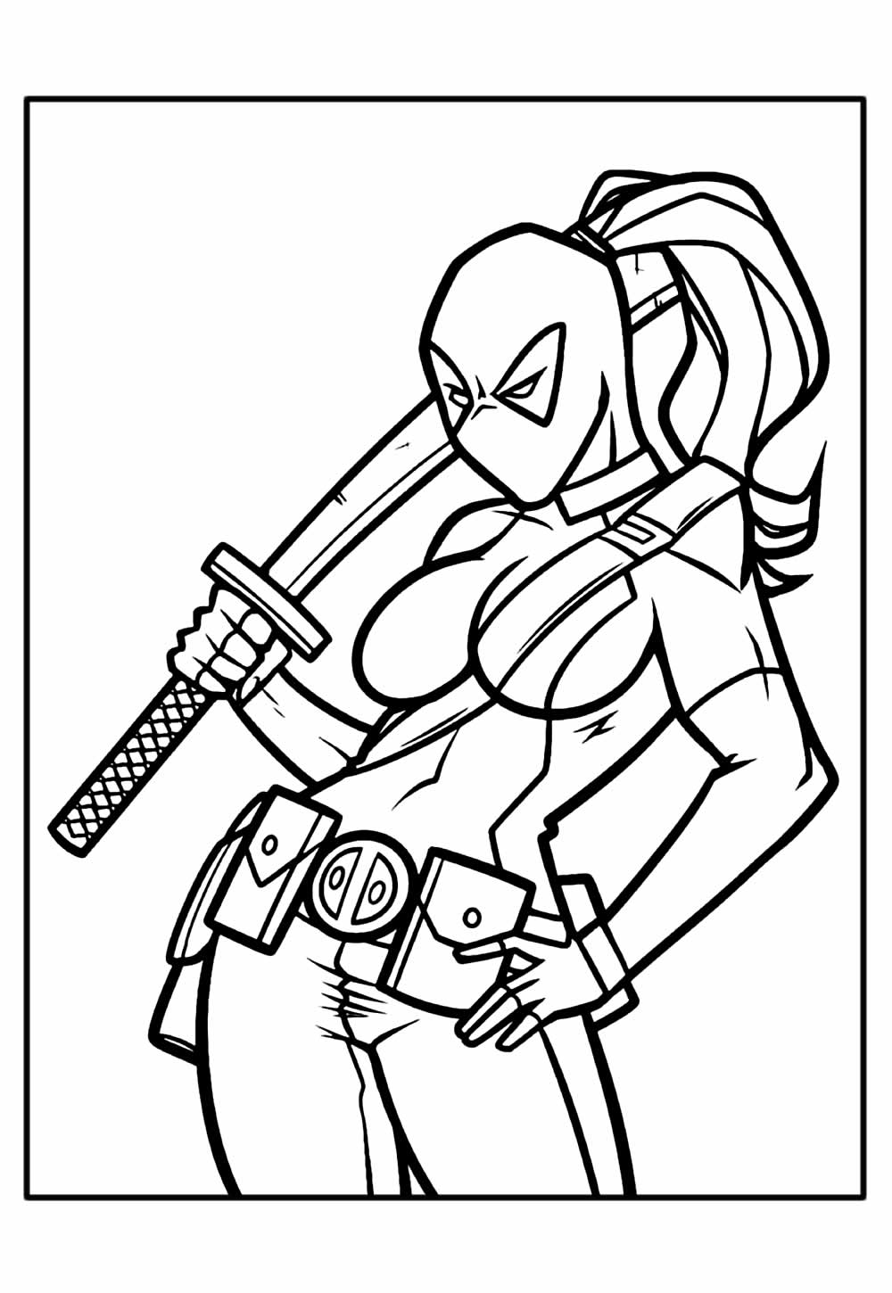 Desenho do Deadpool para colorir