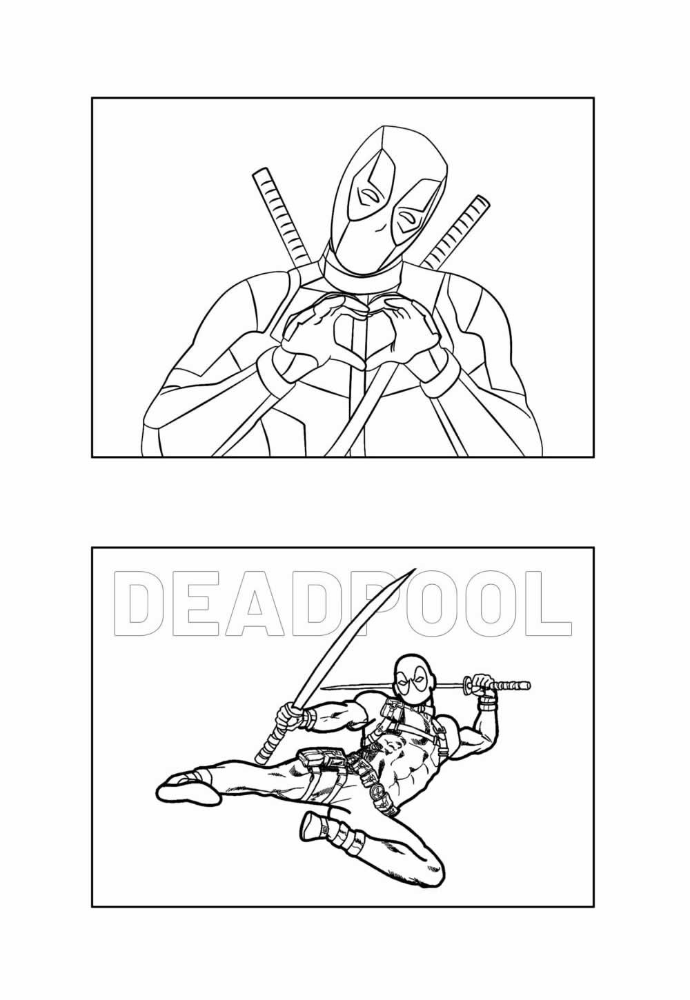 Desenho do Deadpool para colorir