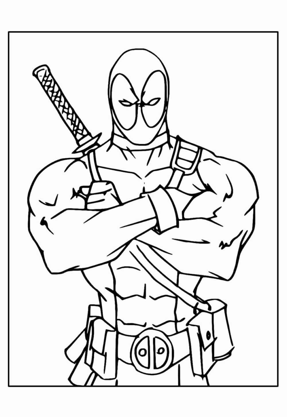 Desenho do Deadpool para colorir