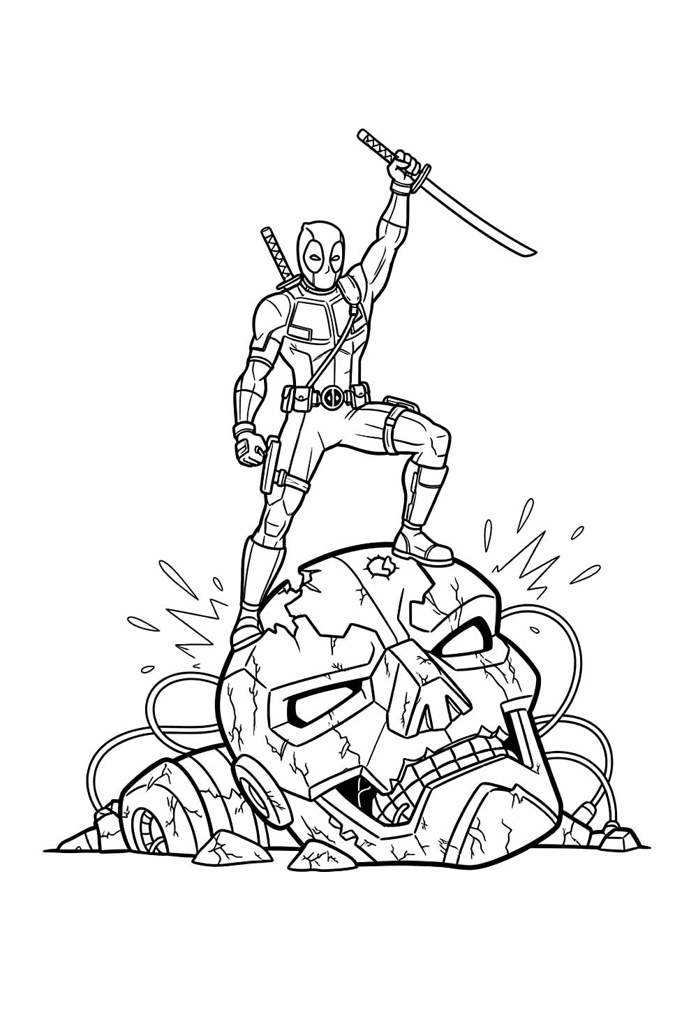 Desenho do Deadpool para colorir