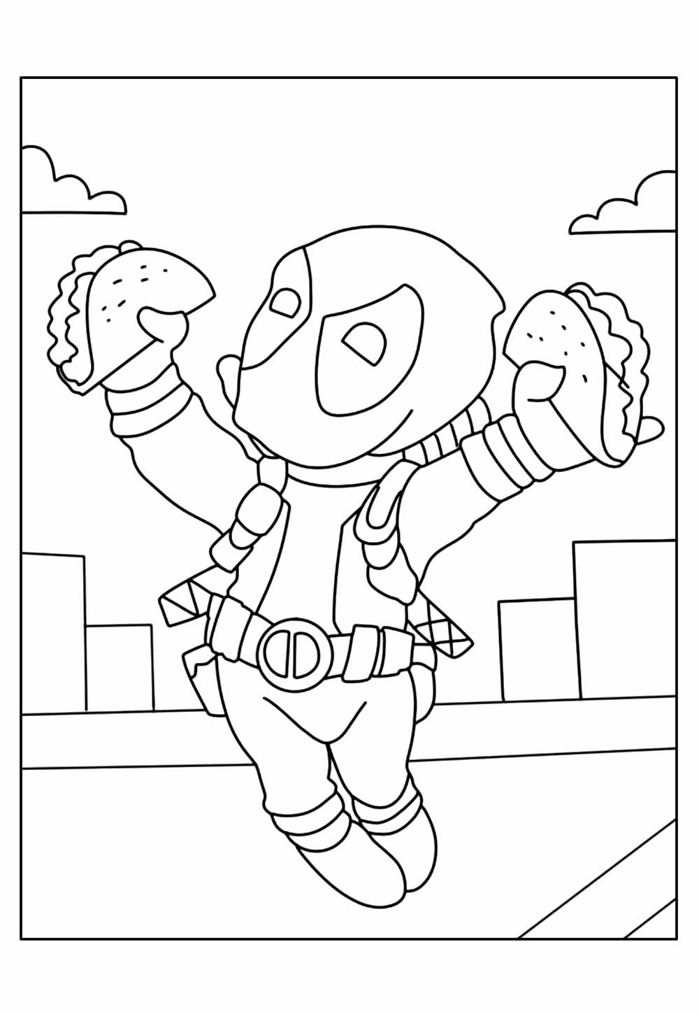 Deadpool para colorir