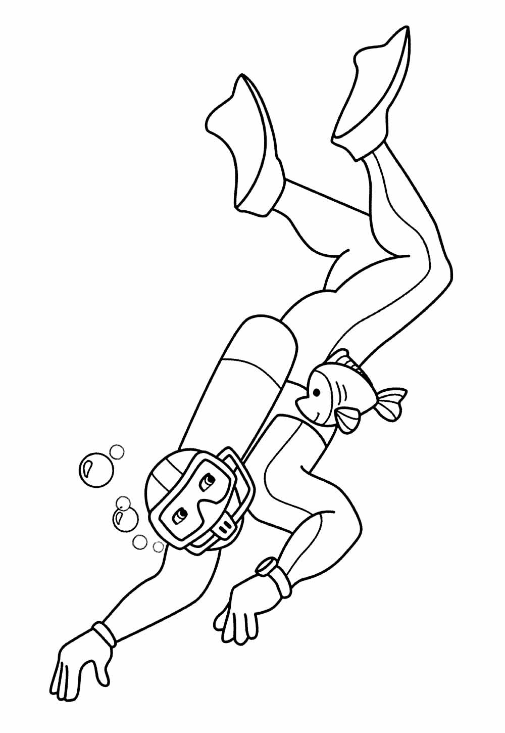 Desenho de Mergulhador