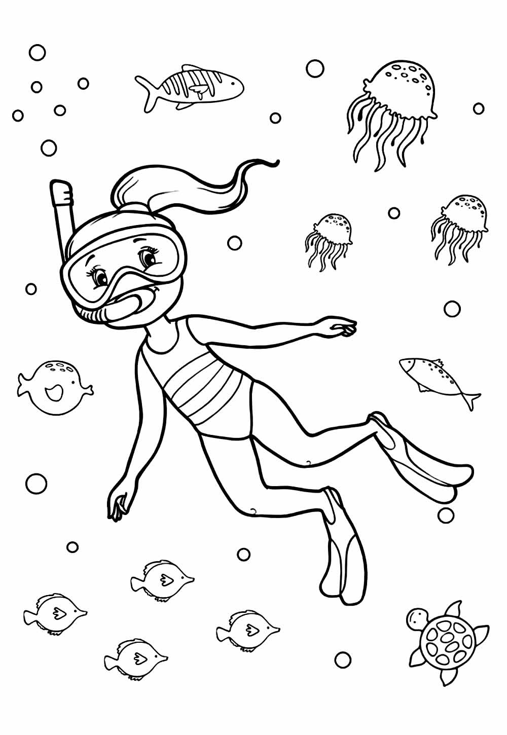Desenho de Mergulhadora para colorir
