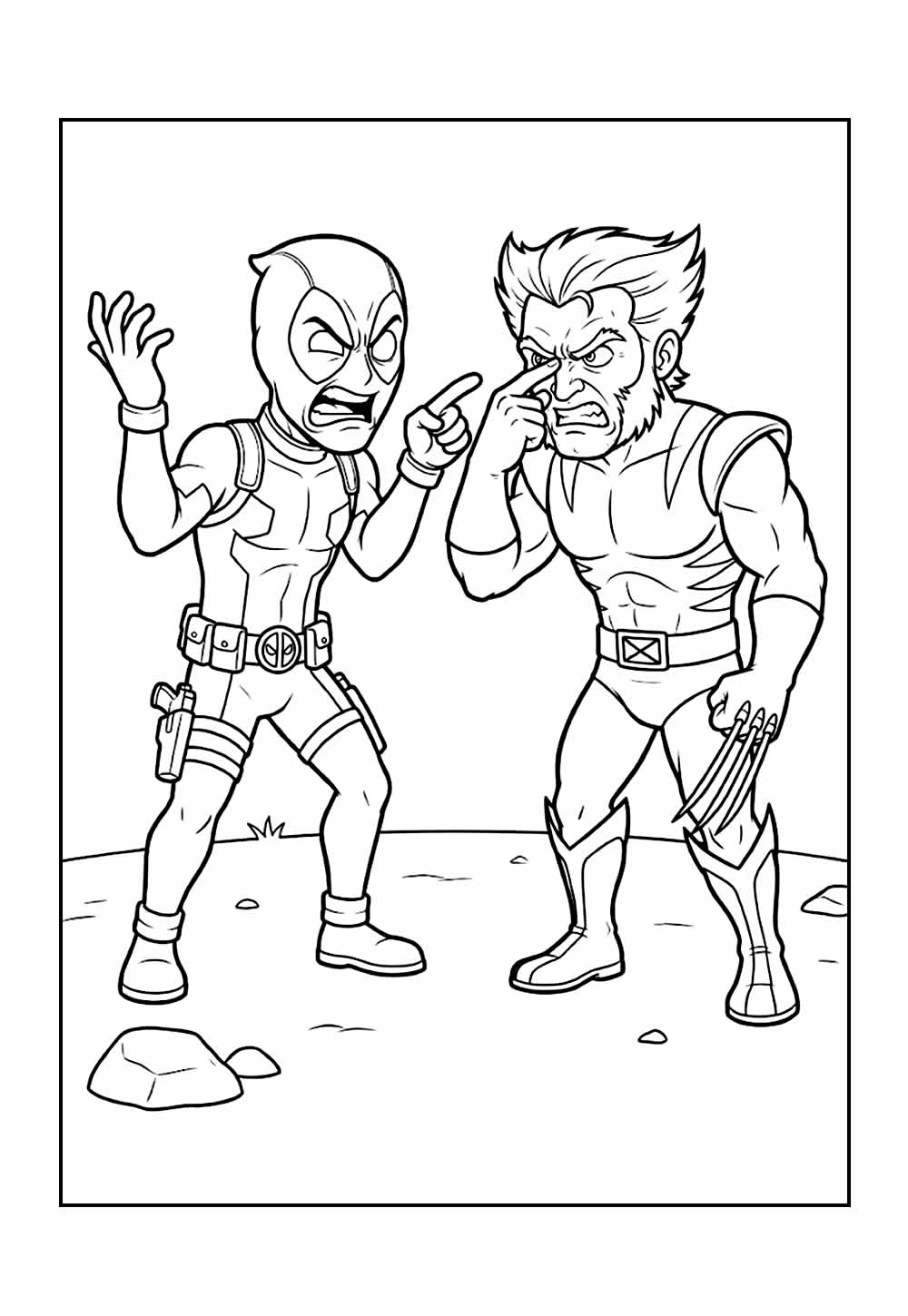 Wolverine e Deadpool para colorir
