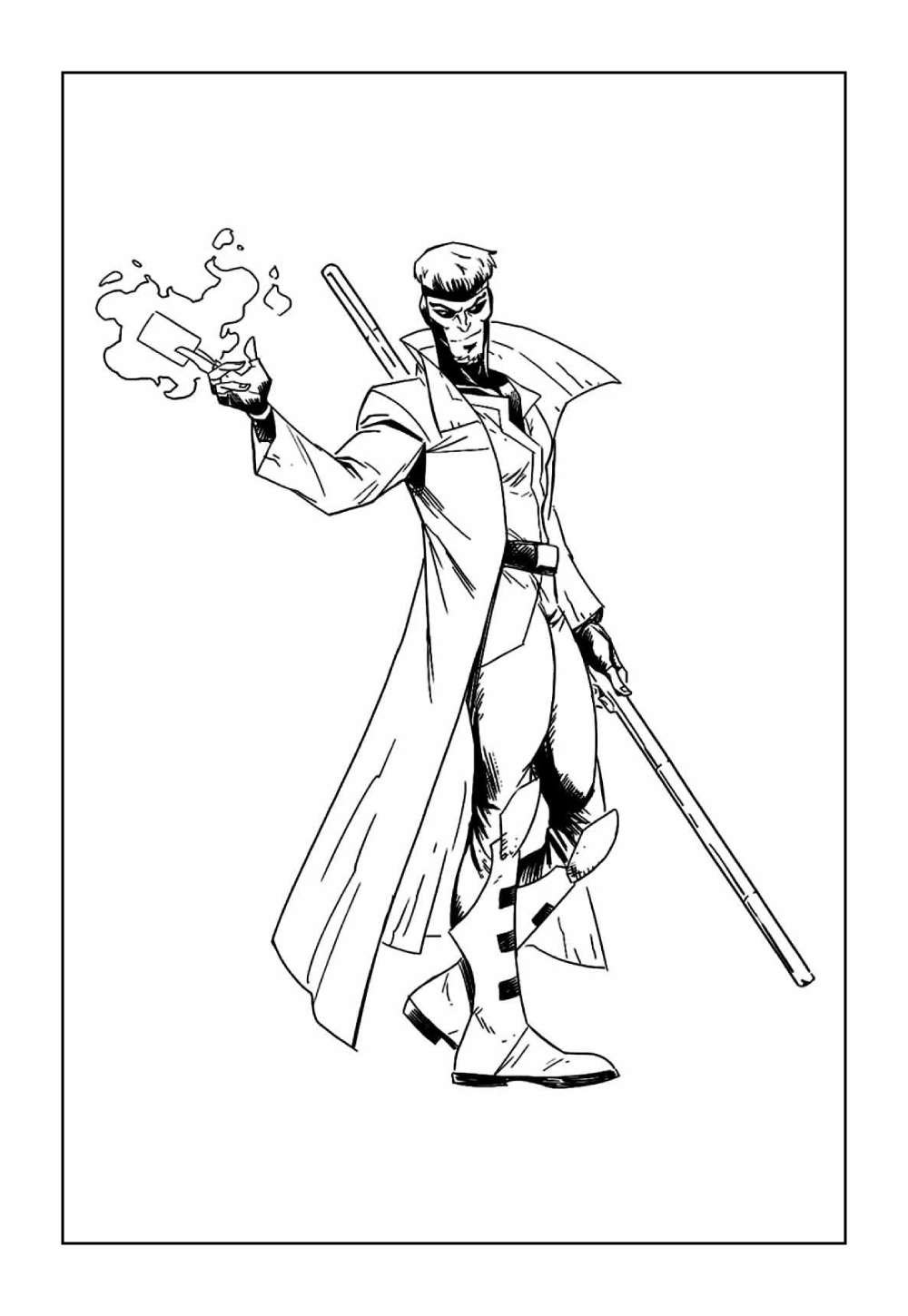 Desenho do X-Men para colorir - Gambit