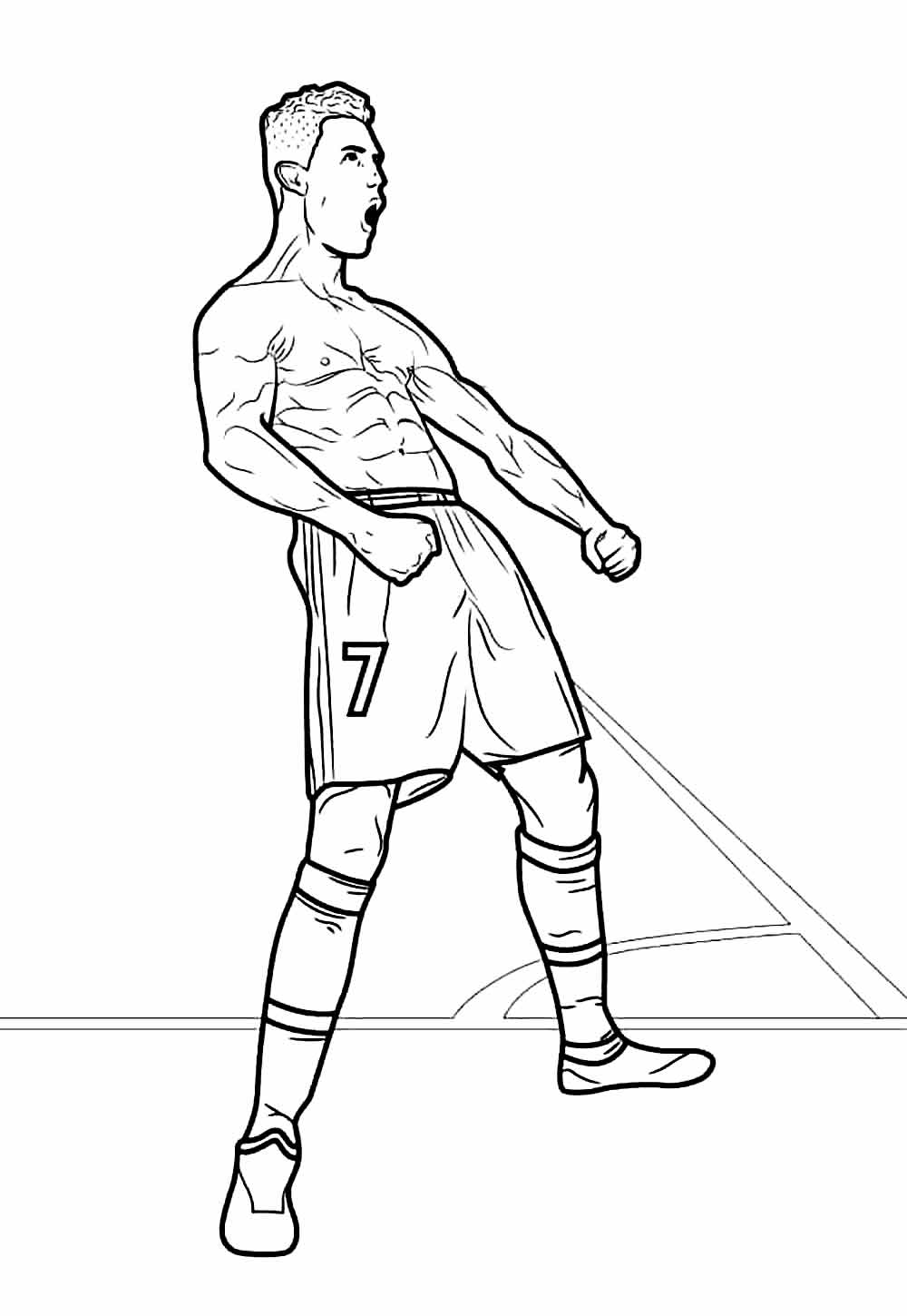 Desenho do Cristiano Ronaldo para colorir