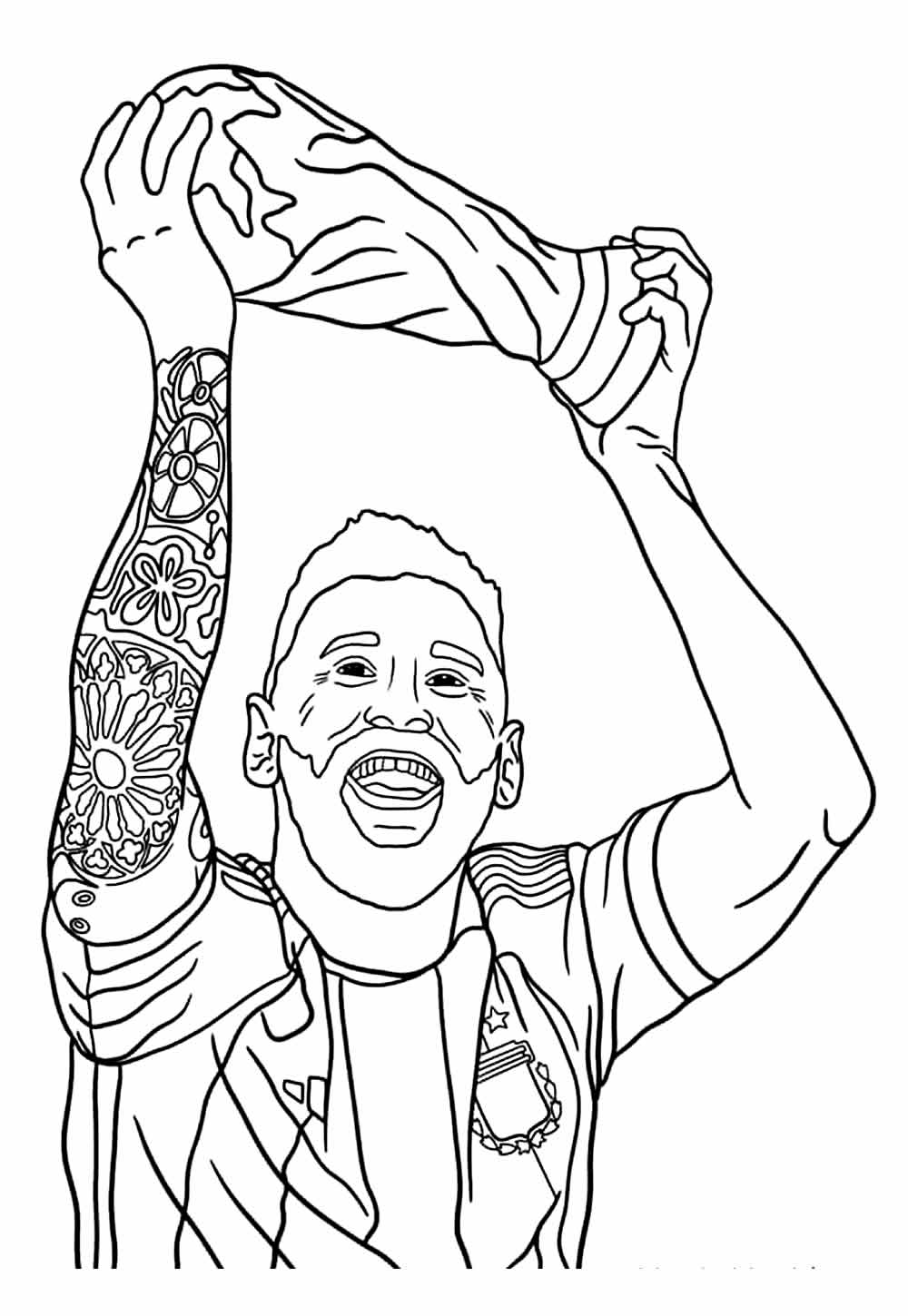 Desenho de Messi para pintar