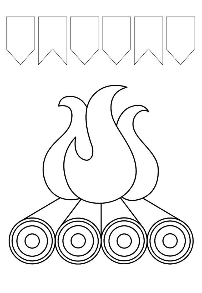 Desenhos de Fogueira de São João para colorir - Bora Colorir