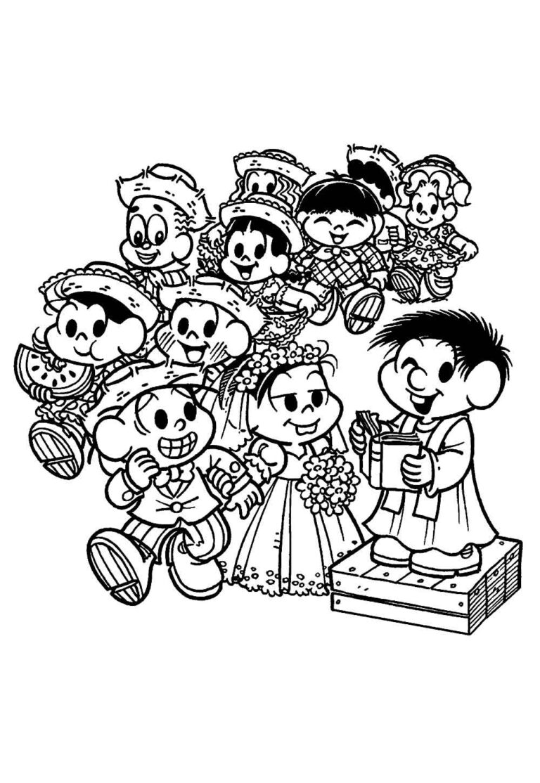 Desenhos de Quadrilha para colorir - Bora Colorir