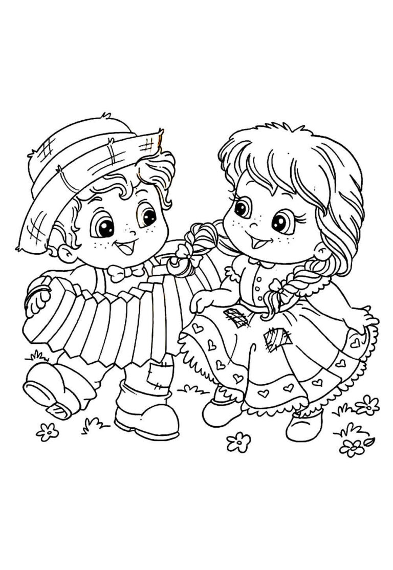 Desenhos de Quadrilha para colorir - Bora Colorir