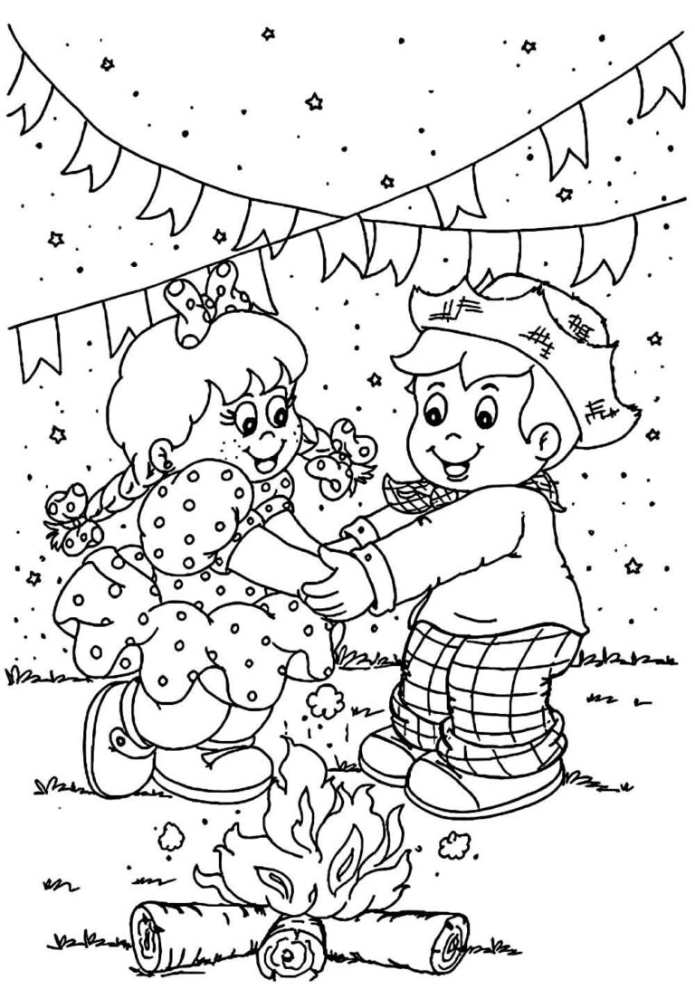 Desenhos de Quadrilha para colorir - Bora Colorir