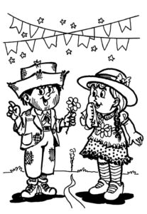 Desenhos de Quadrilha para colorir - Bora Colorir
