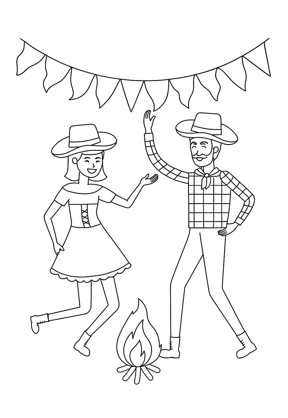 Desenho de São João para colorir