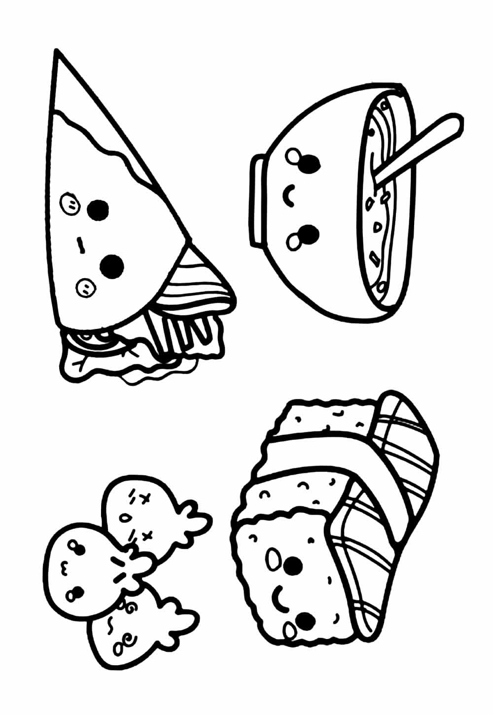 Desenho de Sushi para colorir