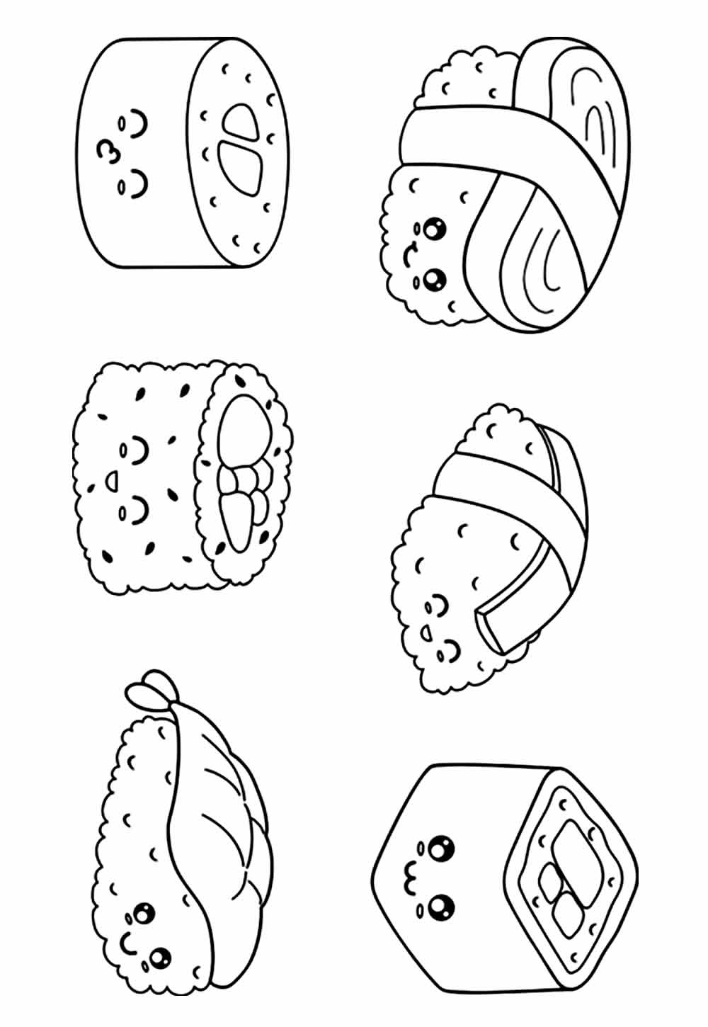 Sushi para colorir