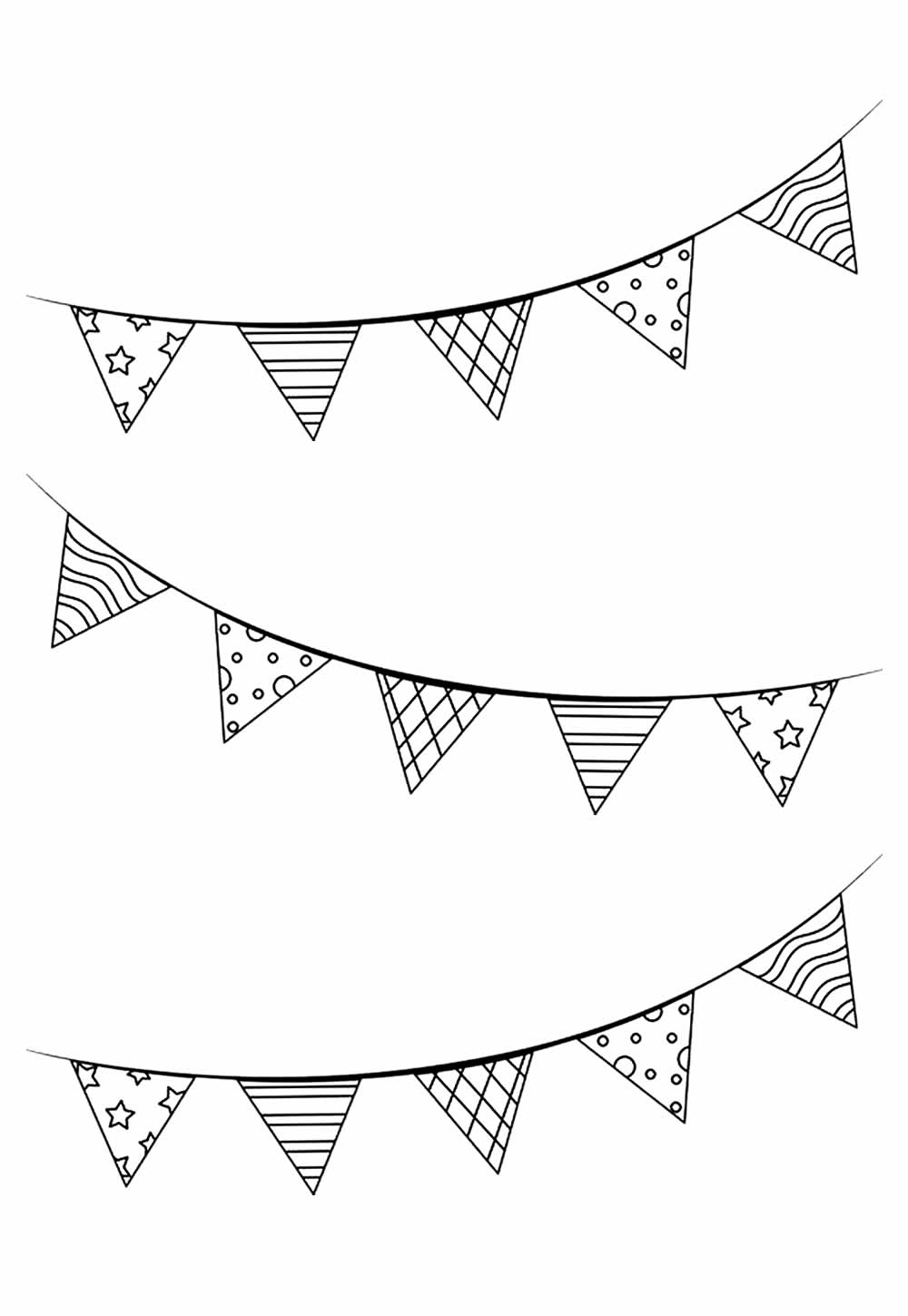 Desenho de Bandeirinhas Juninas