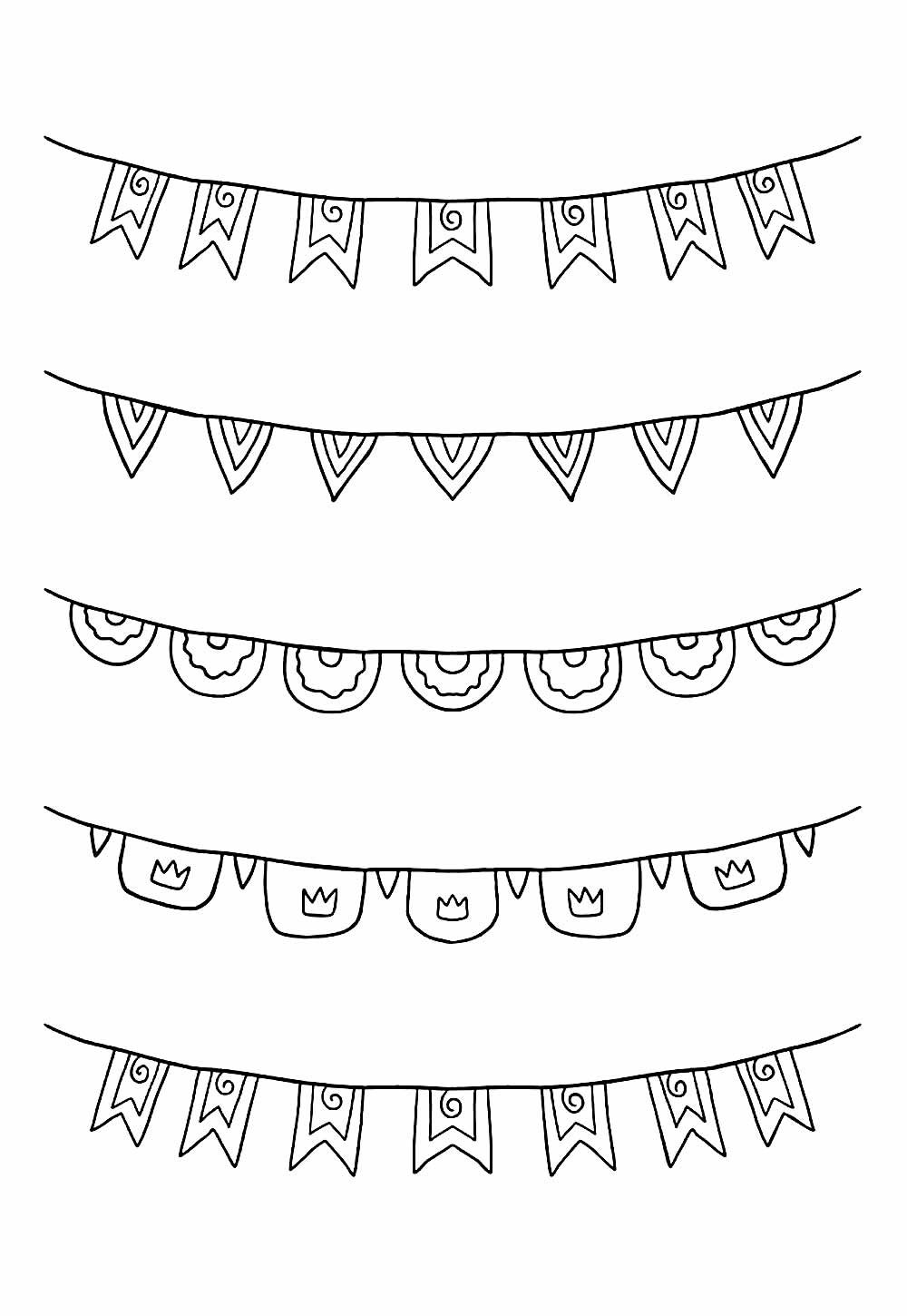 Bandeirinhas Juninas para pintar e colorir