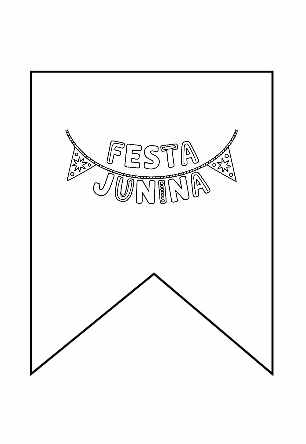 Desenhos de Bandeirinhas Juninas para colorir
