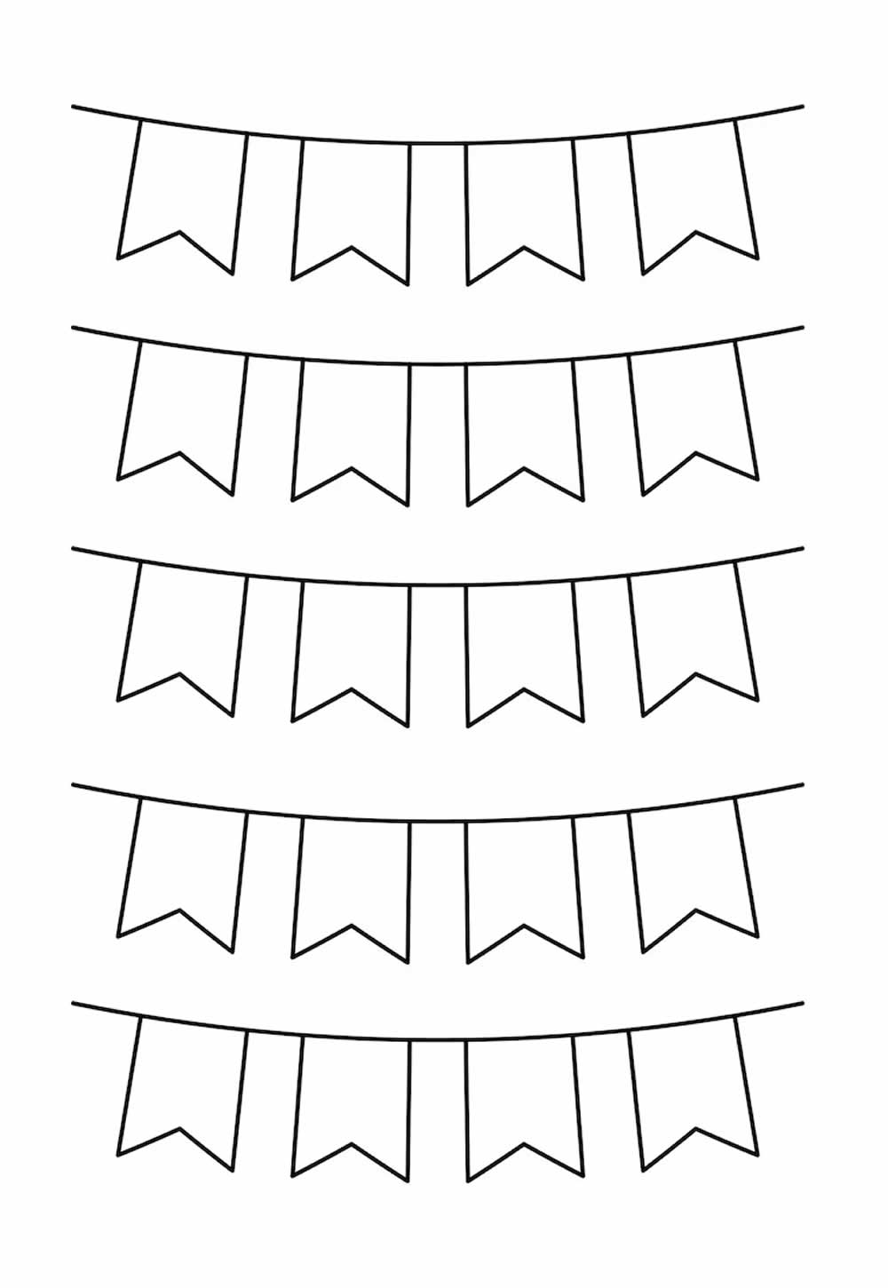 Desenhos de Bandeirinhas Juninas para pintar
