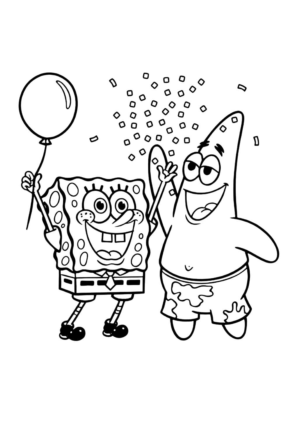 Desenho de Bob Esponja e Patrick