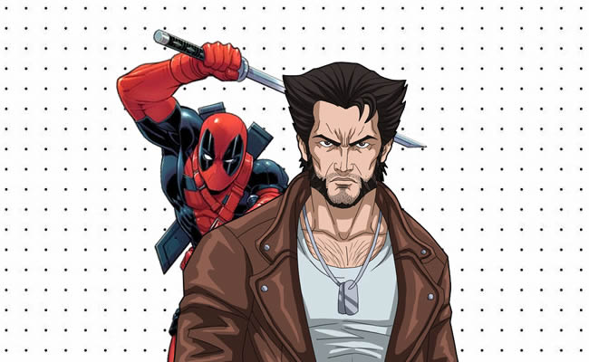 Desenhos de Deadpool e Wolverine para colorir