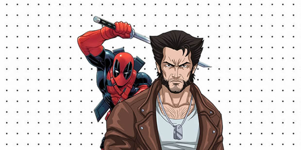 Desenhos de Deadpool e Wolverine para imprimir