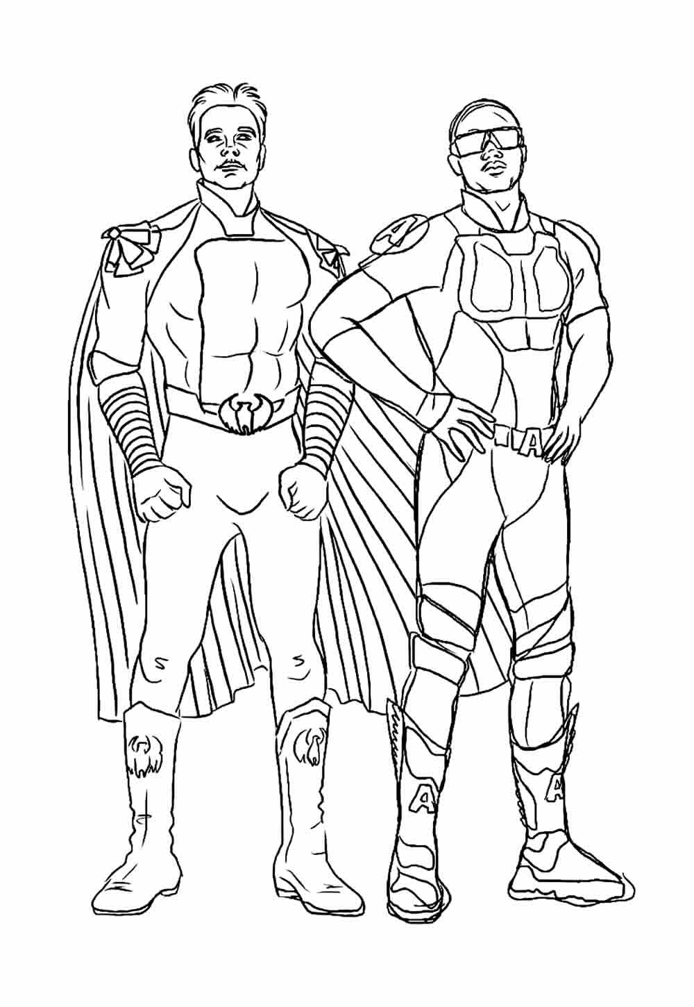 Desenho de The Boys para pintar - Homelander e Trem Bala