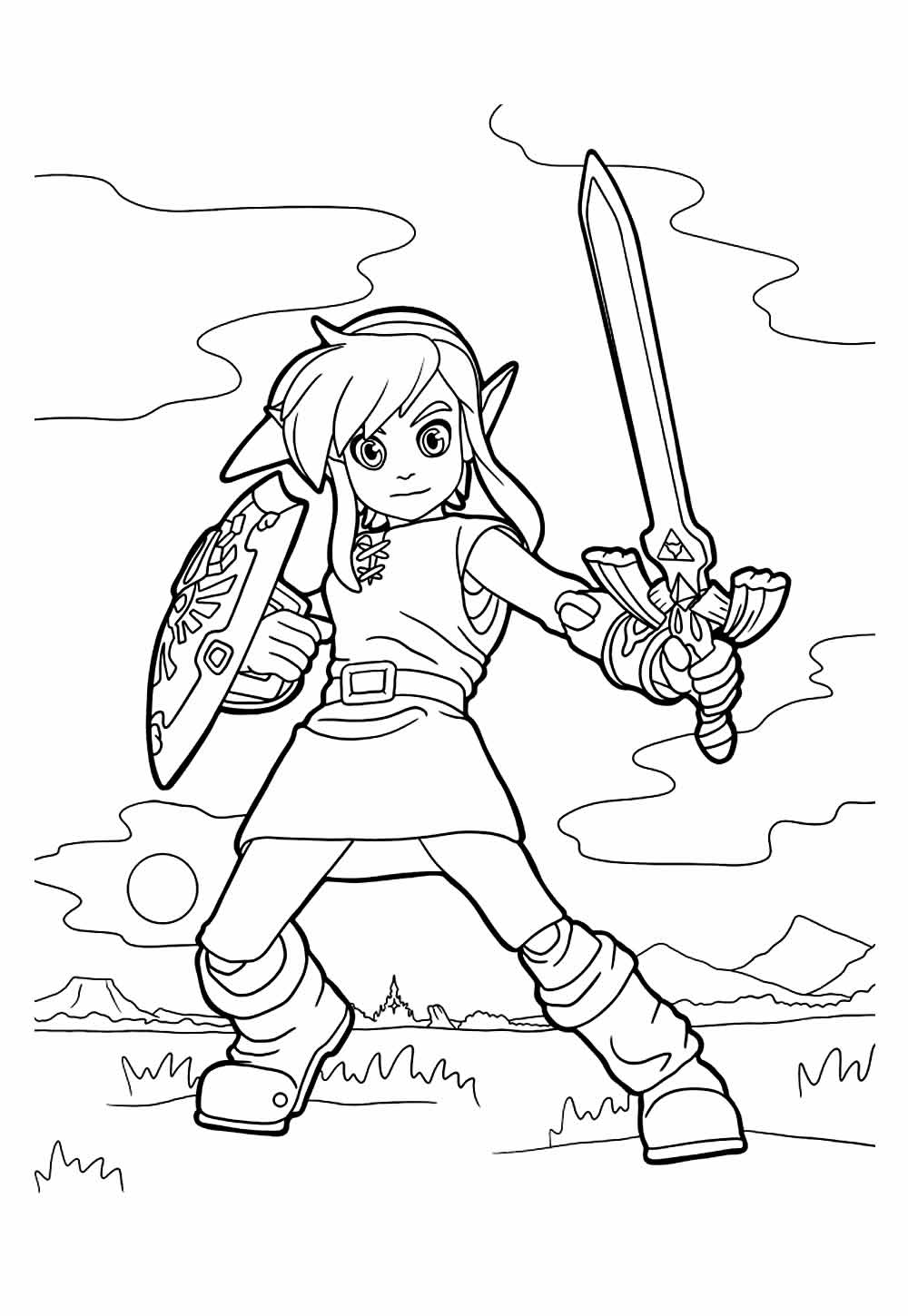 Desenho da Zelda para colorir