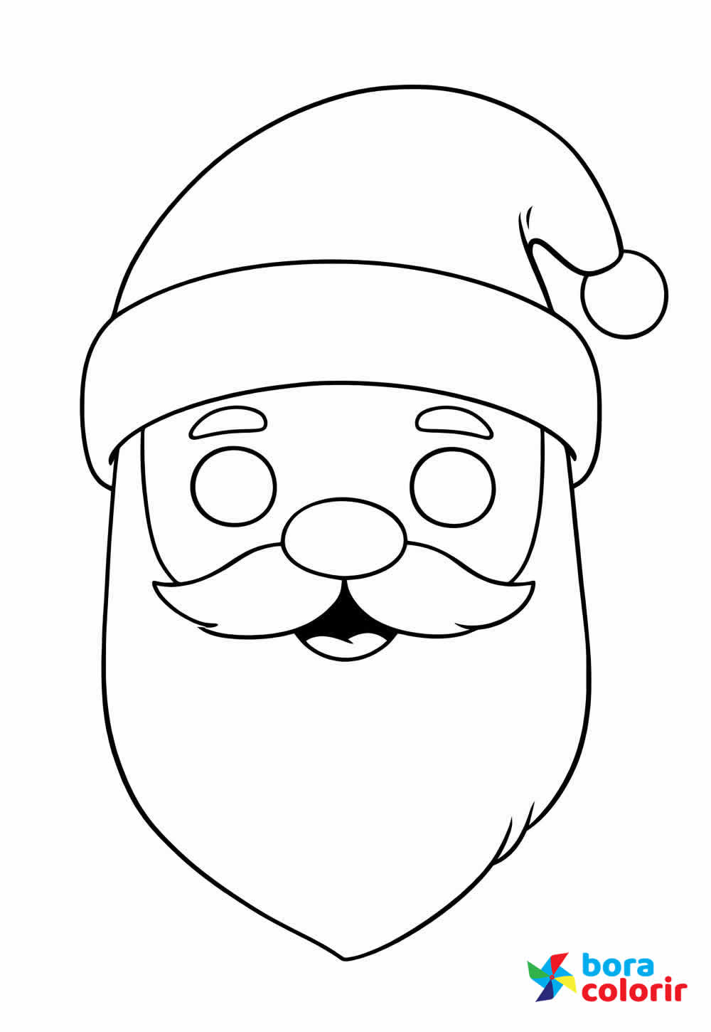 Desenho de Máscara de Papai Noel