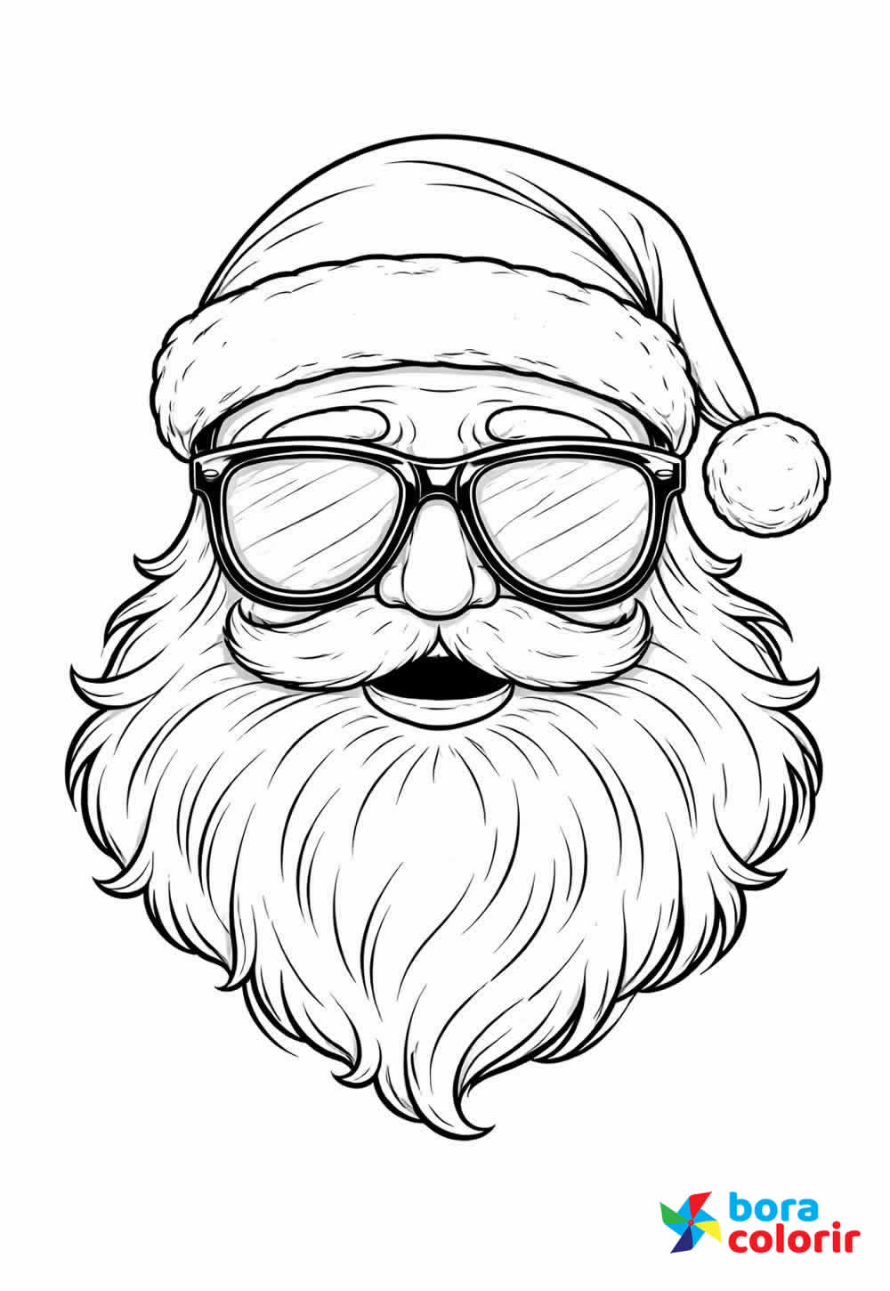 Máscara de Papai Noel com Óculos