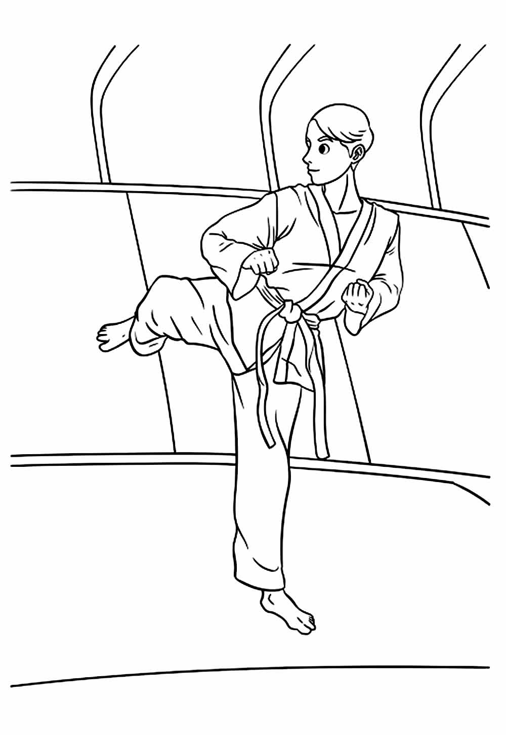 Desenho de Taekwondo para colorir