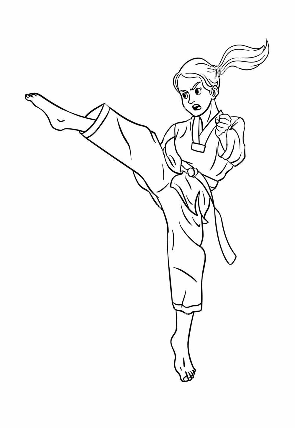 Desenho de Taekwondo para pintar