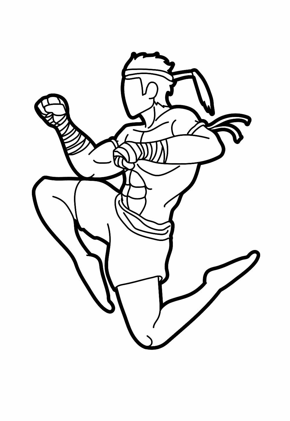 Desenho de Muay Thai para pintar