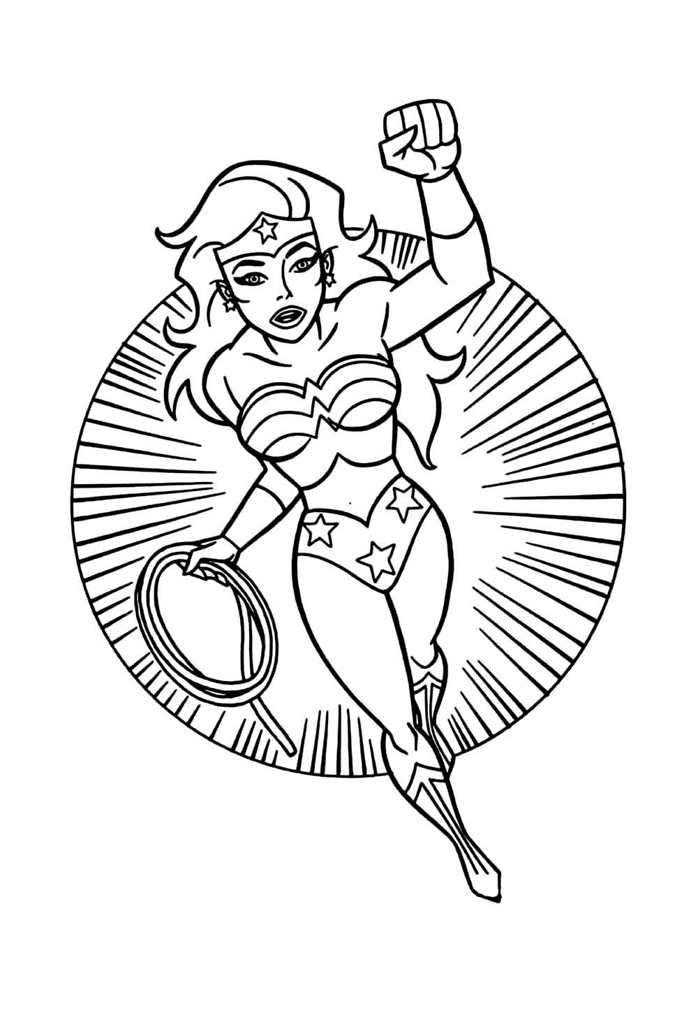 Desenho da Mulher-Maravilha para colorir