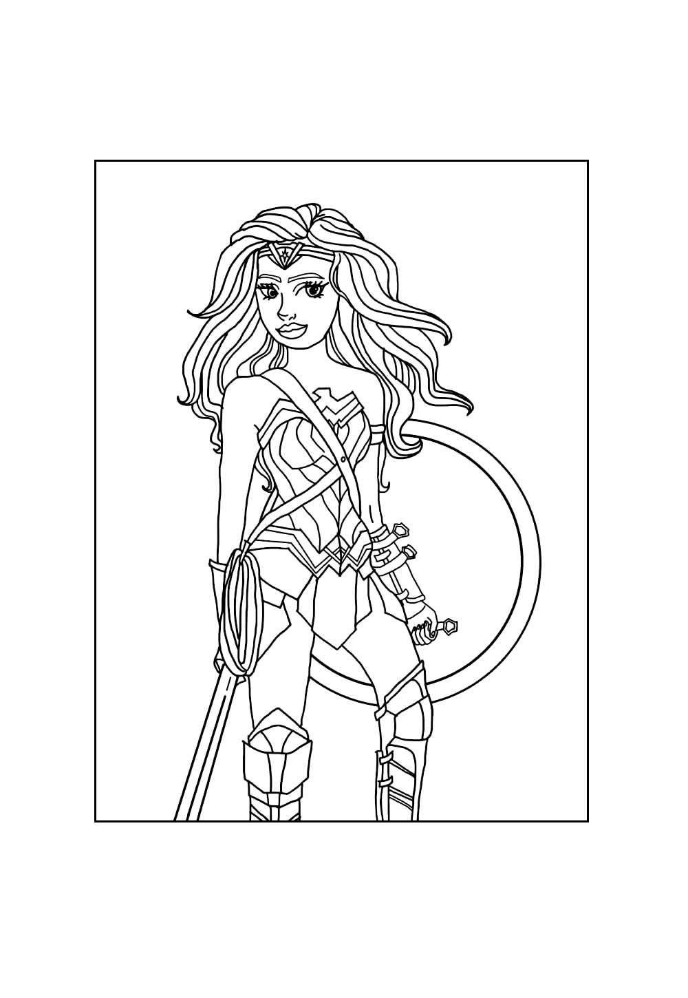 Mulher-Maravilha para colorir