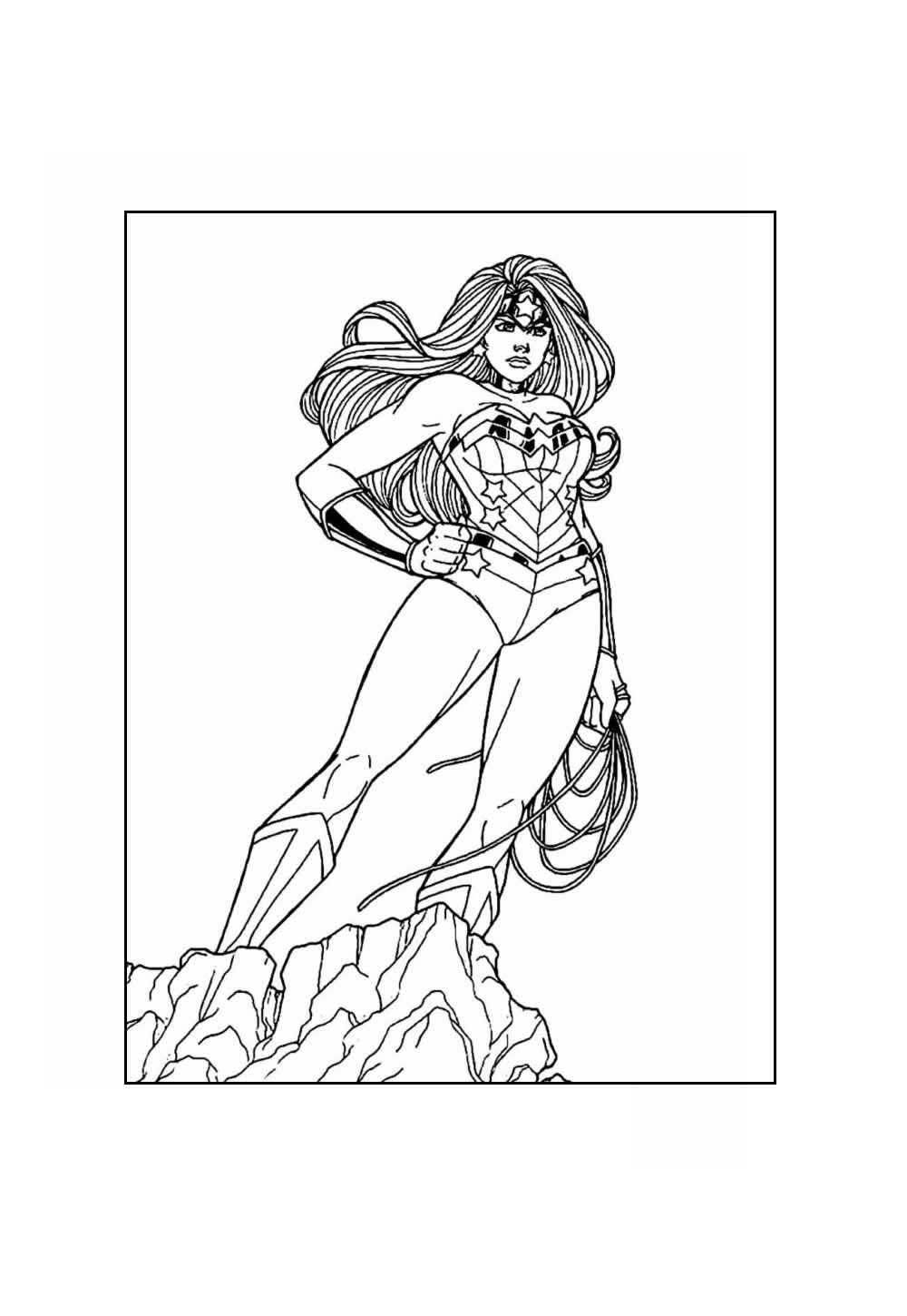 Desenho da Mulher-Maravilha para colorir