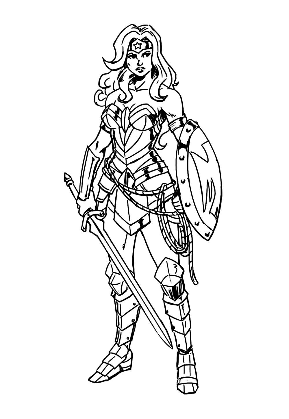 Desenho da Mulher-Maravilha para colorir
