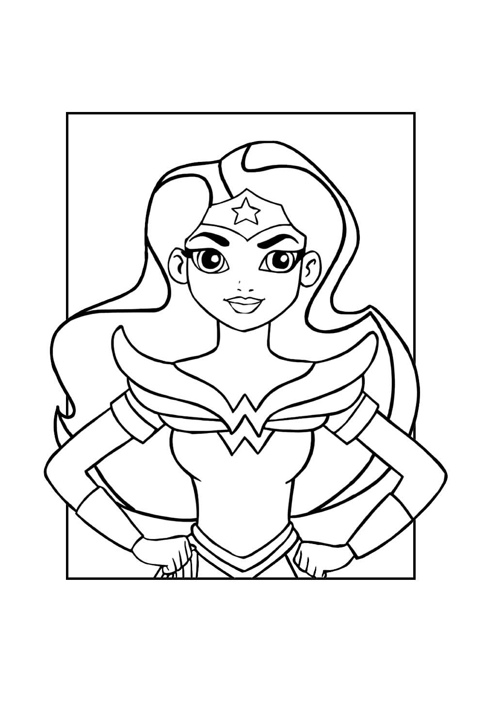 Desenho da Mulher-Maravilha para colorir