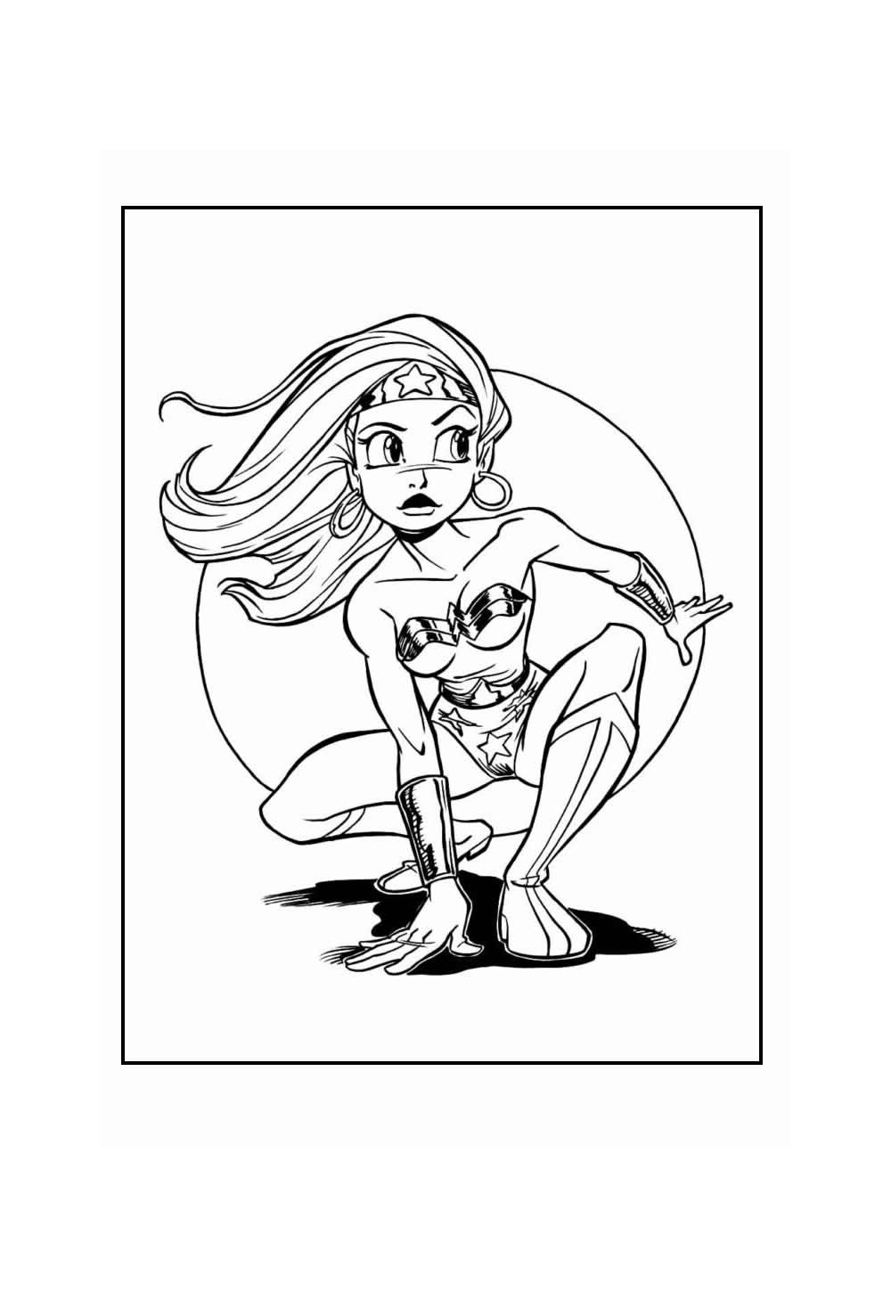 Desenho da Mulher-Maravilha para colorir