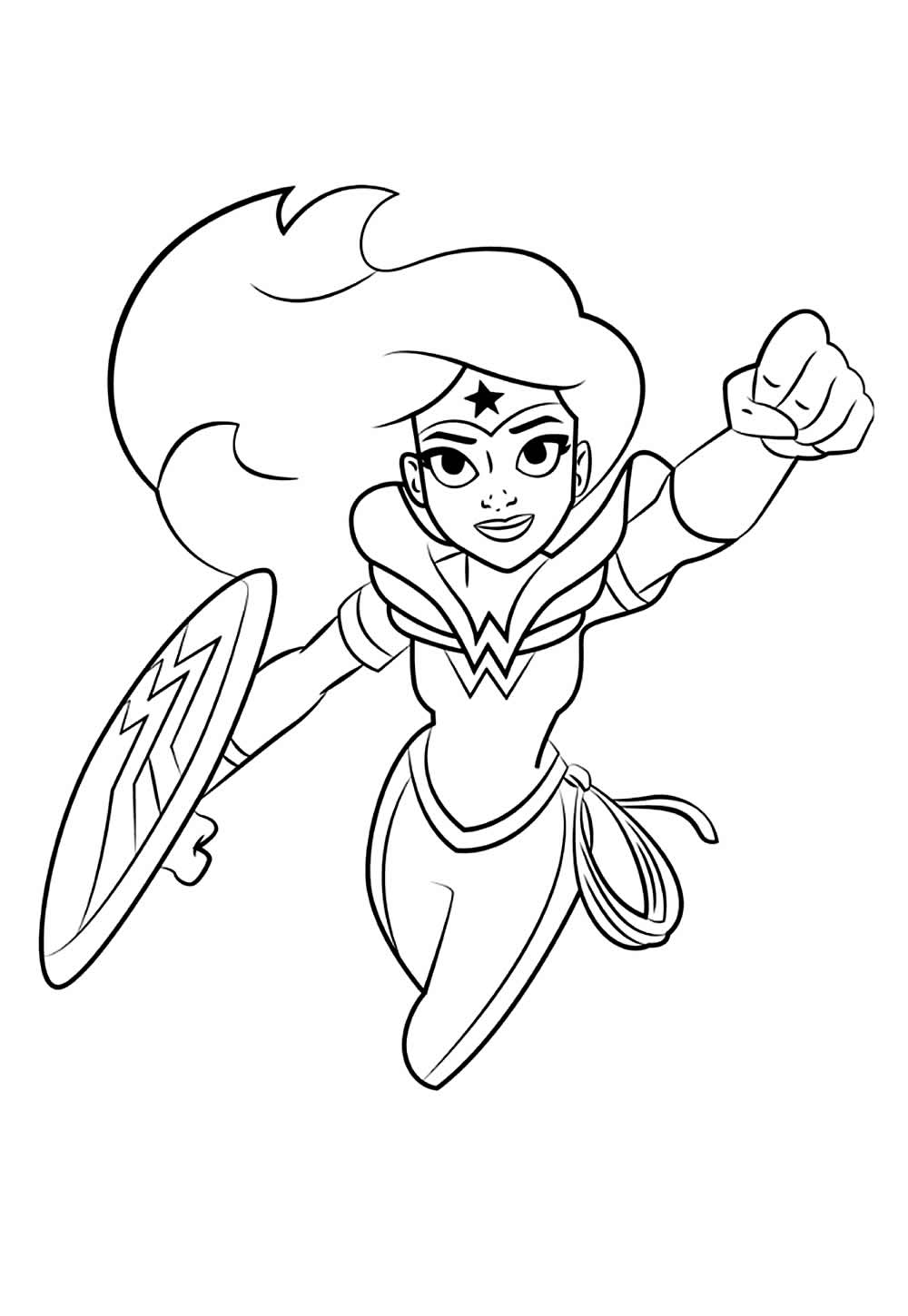 Desenho da Mulher-Maravilha para colorir