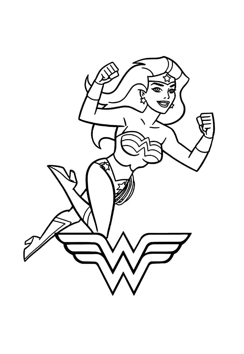 Desenho da Mulher-Maravilha para colorir