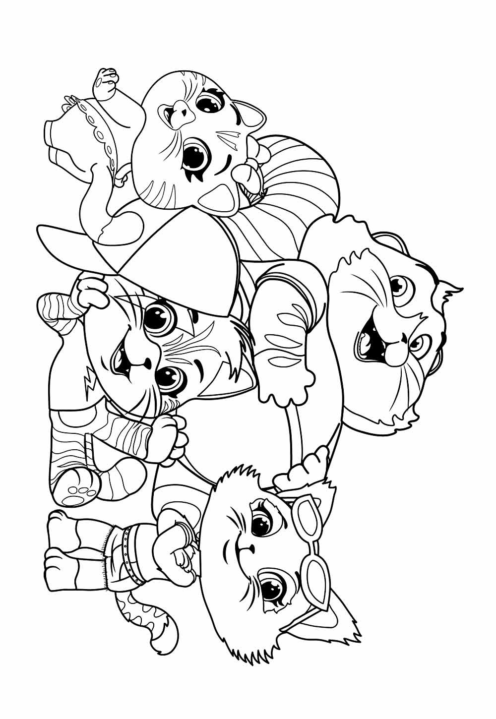 Desenho de 44 Gatos para colorir