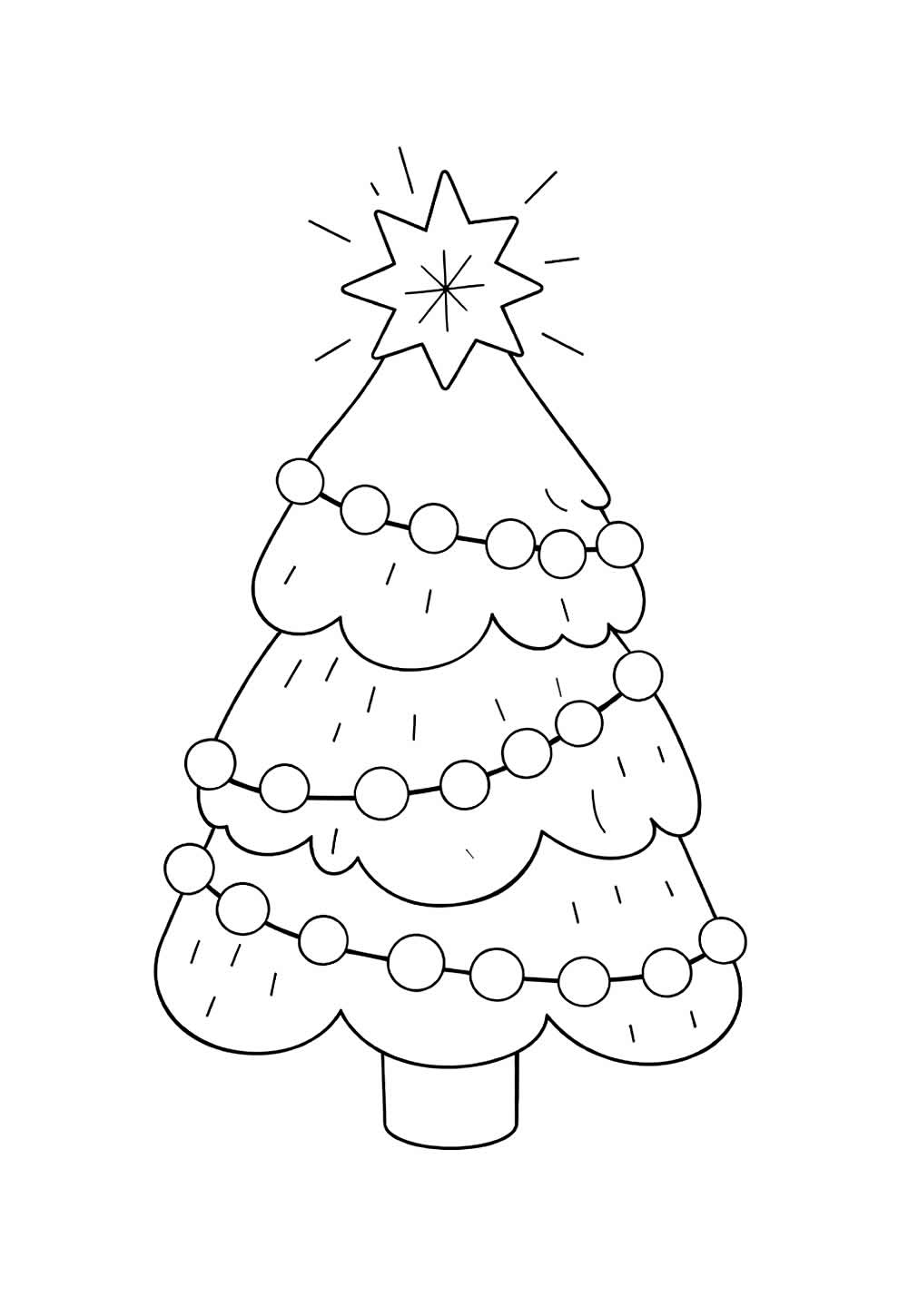 Desenho de Árvore de Natal para pintar