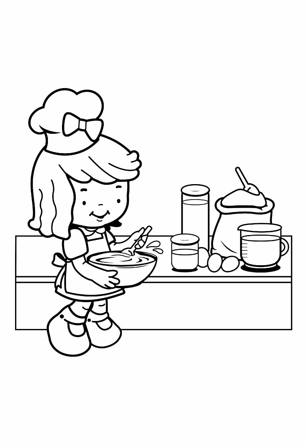 Desenho de Cozinheira para colorir