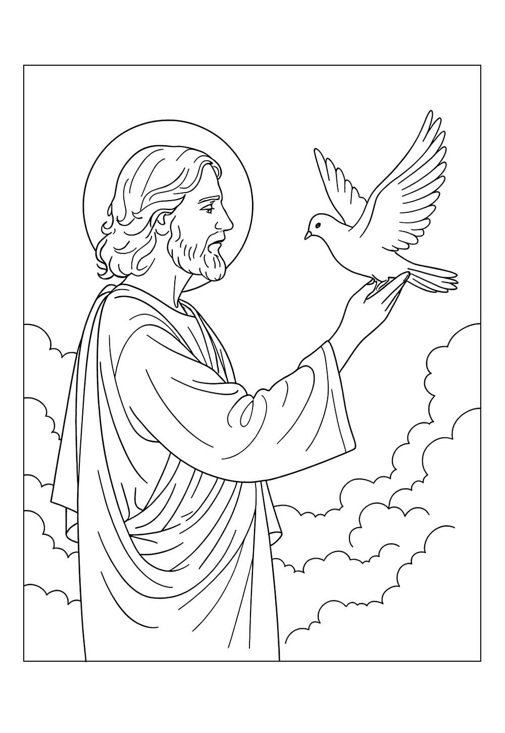 Desenho de Jesus para pintar