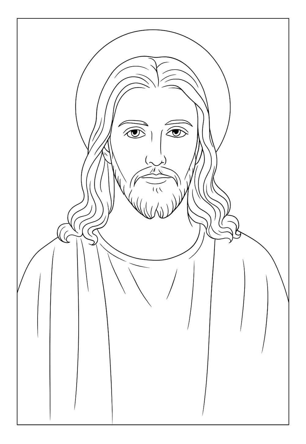 Desenho de Jesus para imprimir e colorir