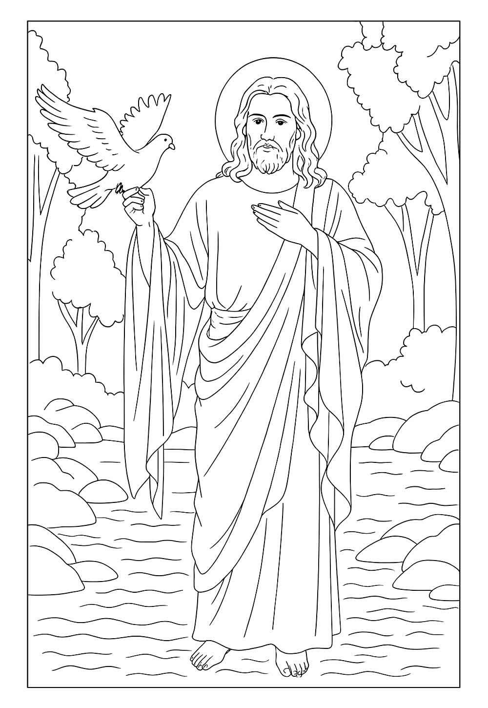 Desenho de Jesus para colorir