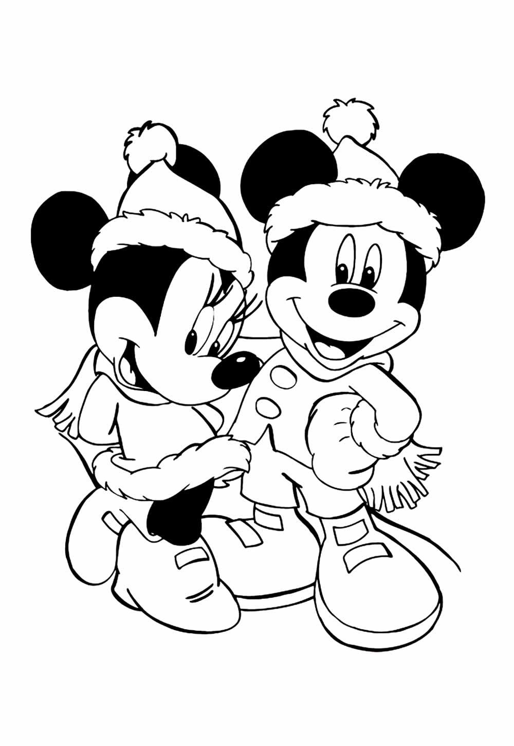 Desenho do Mickey e da Minnie para colorir